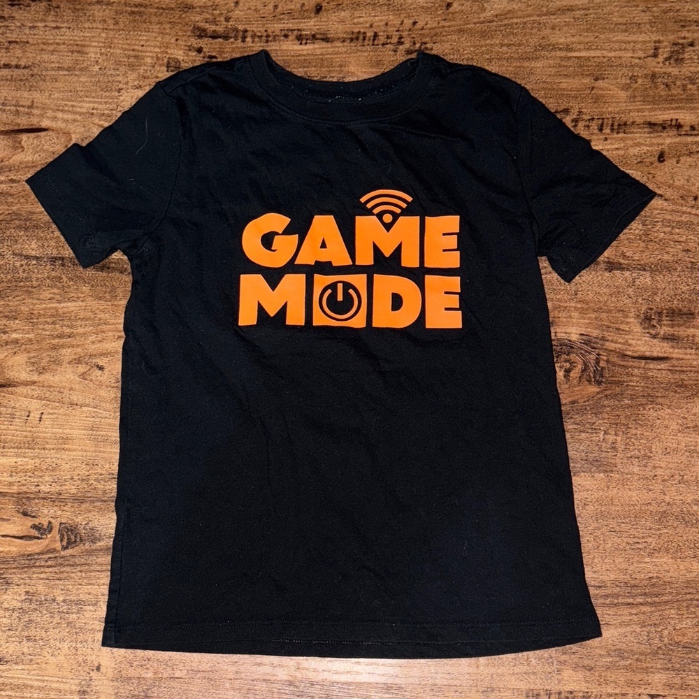 Cat & Jack Black Tee with Orange Graphic